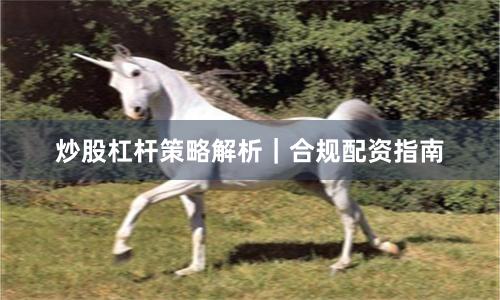 炒股杠杆策略解析｜合规配资指南
